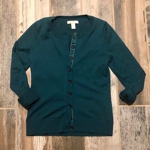 Banana Republic Teal Merino Wool Cardigan Sz S